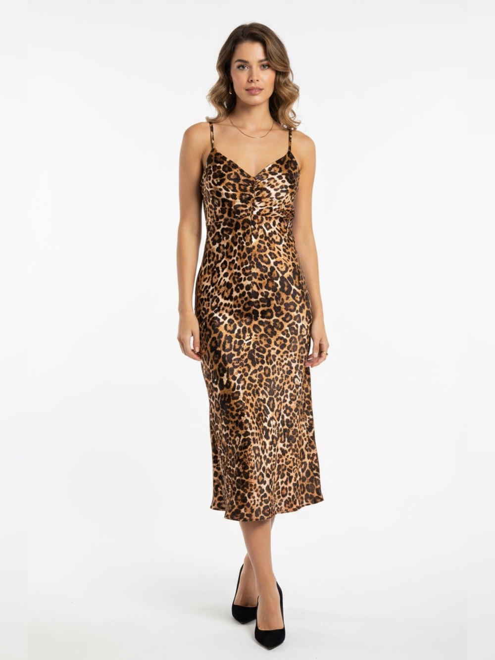 sofia by sofia vergara Leopard Print Slip Maxi Dress - Brown/Black